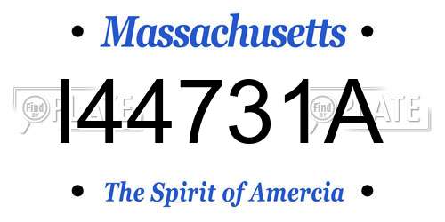 I44731A Massachusetts License Plate