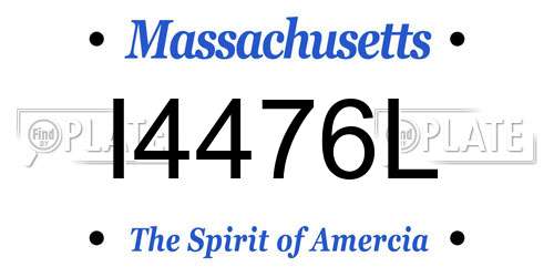 I4476L Massachusetts License Plate