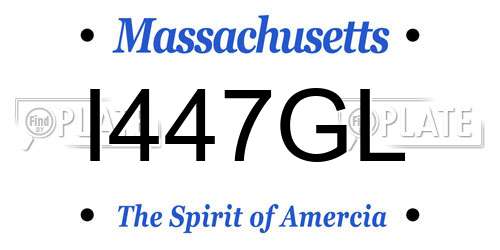 I447GL Massachusetts License Plate