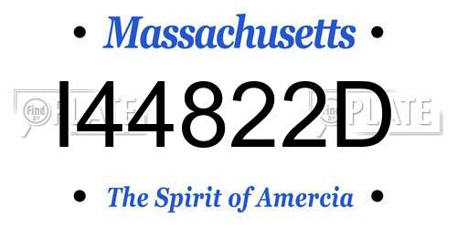 I44822D Massachusetts License Plate