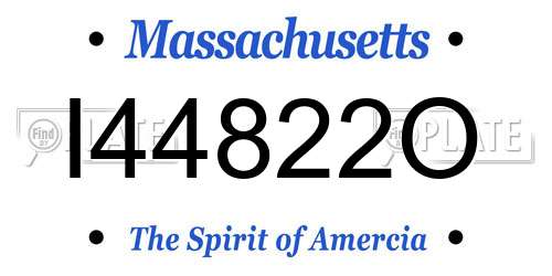 I44822O Massachusetts License Plate