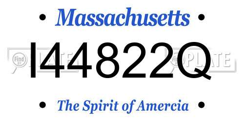 I44822Q Massachusetts License Plate