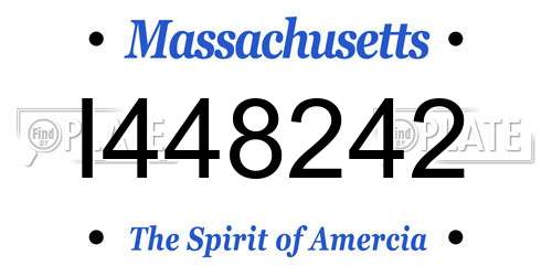 I448242 Massachusetts License Plate
