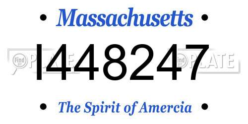 I448247 Massachusetts License Plate