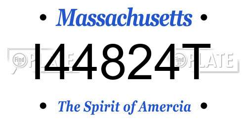 I44824T Massachusetts License Plate