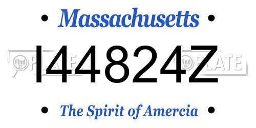 I44824Z Massachusetts License Plate