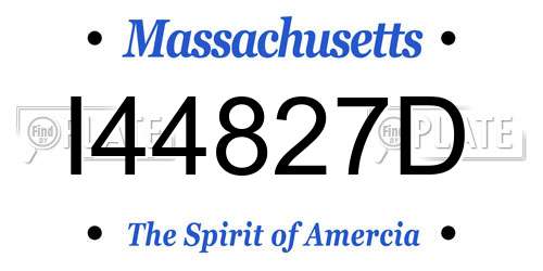 I44827D Massachusetts License Plate