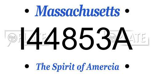 I44853A Massachusetts License Plate