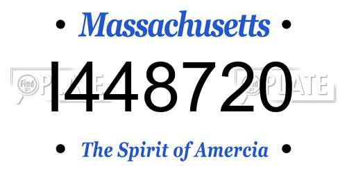 I448720 Massachusetts License Plate