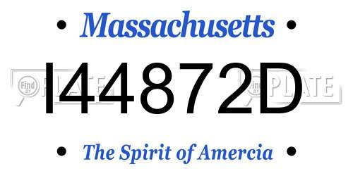 I44872D Massachusetts License Plate