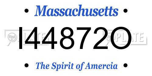 I44872O Massachusetts License Plate