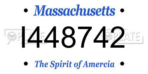 I448742 Massachusetts License Plate