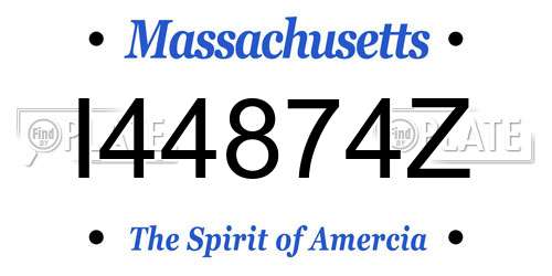 I44874Z Massachusetts License Plate