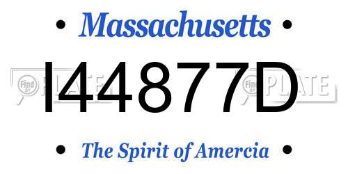 I44877D Massachusetts License Plate