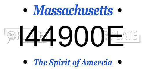 I44900E Massachusetts License Plate