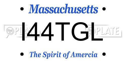 I44TGL Massachusetts License Plate