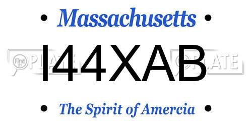 I44XAB Massachusetts License Plate
