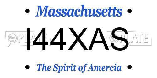 I44XAS Massachusetts License Plate