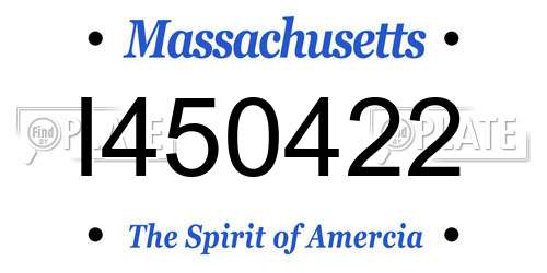 I450422 Massachusetts License Plate