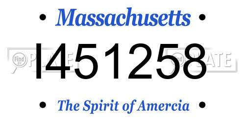 I451258 Massachusetts License Plate