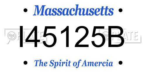 I45125B Massachusetts License Plate