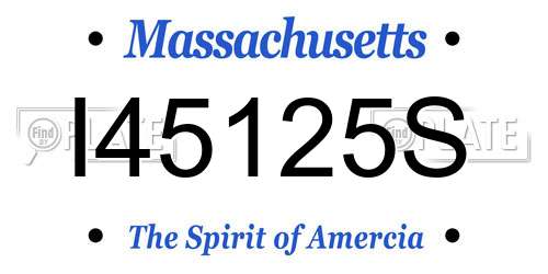 I45125S Massachusetts License Plate