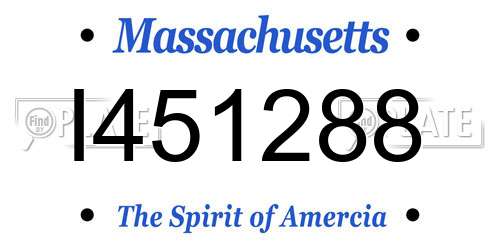I451288 Massachusetts License Plate