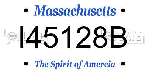 I45128B Massachusetts License Plate