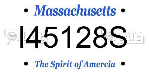 I45128S Massachusetts License Plate