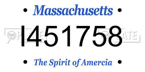 I451758 Massachusetts License Plate