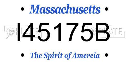 I45175B Massachusetts License Plate