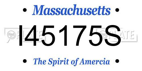 I45175S Massachusetts License Plate