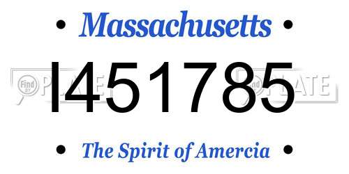 I451785 Massachusetts License Plate