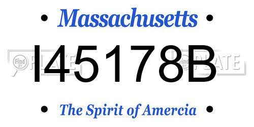 I45178B Massachusetts License Plate