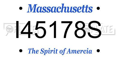 I45178S Massachusetts License Plate