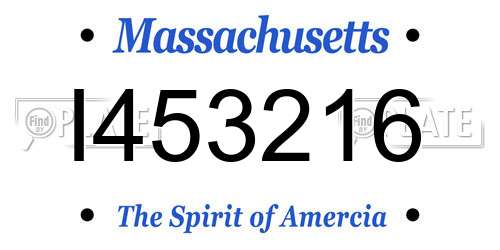 I453216 Massachusetts License Plate
