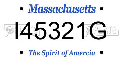 I45321G Massachusetts License Plate