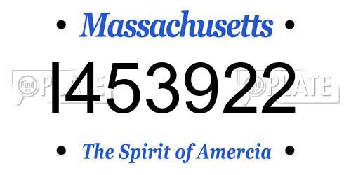 I453922 Massachusetts License Plate