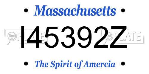 I45392Z Massachusetts License Plate