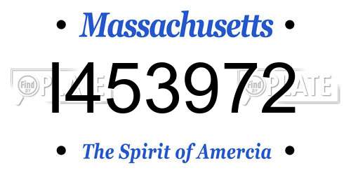 I453972 Massachusetts License Plate