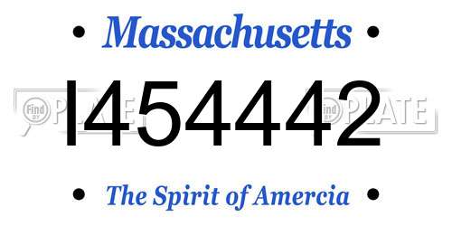 I454442 Massachusetts License Plate