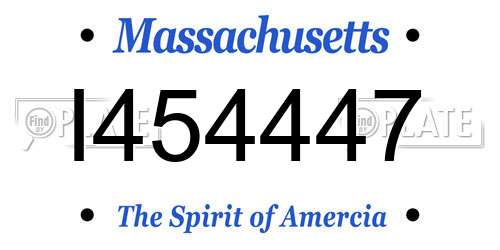I454447 Massachusetts License Plate
