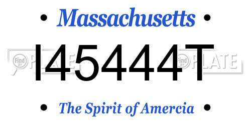 I45444T Massachusetts License Plate