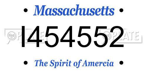 I454552 Massachusetts License Plate