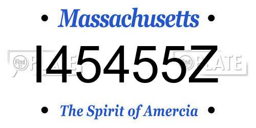 I45455Z Massachusetts License Plate