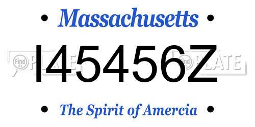 I45456Z Massachusetts License Plate