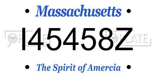 I45458Z Massachusetts License Plate