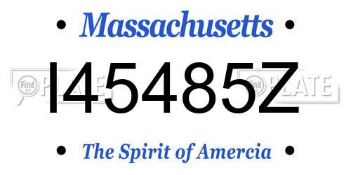 I45485Z Massachusetts License Plate