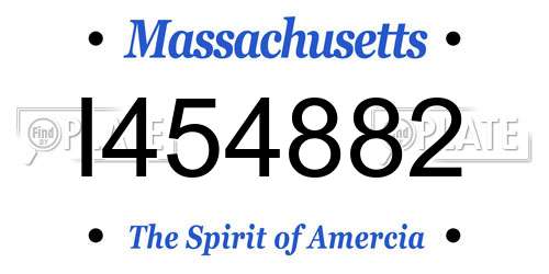 I454882 Massachusetts License Plate