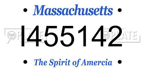 I455142 Massachusetts License Plate